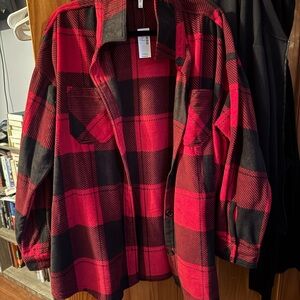 Maurices Red and Black Plaid Jacket